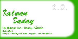 kalman daday business card